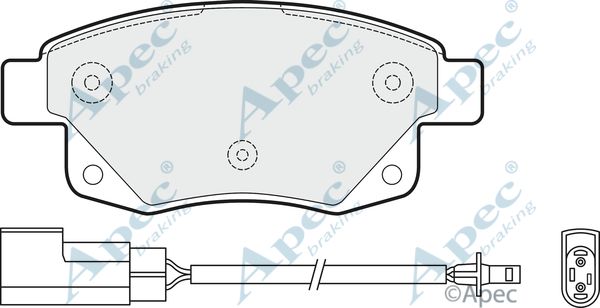 APEC BRAKING stabdžių trinkelių rinkinys, diskinis stabdys PAD1477